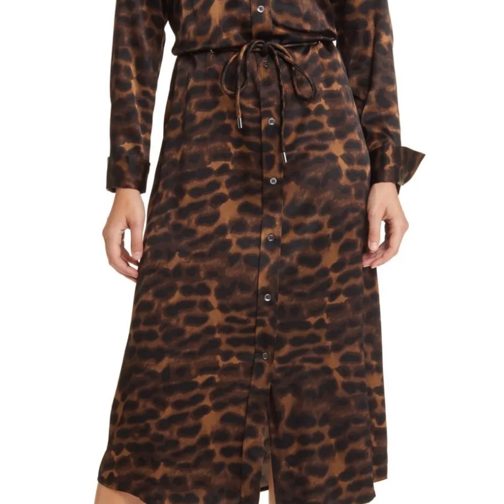 Rails Leopard Print Button-Up Dress